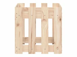 Clicnbuy Jardinera con diseño de valla madera maciza de pino 40x40x40 cm