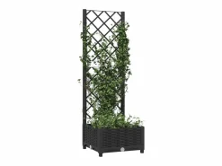 Best Clicnbuy Jardinera con enrejado PP 40x40x121,5 cm Negro