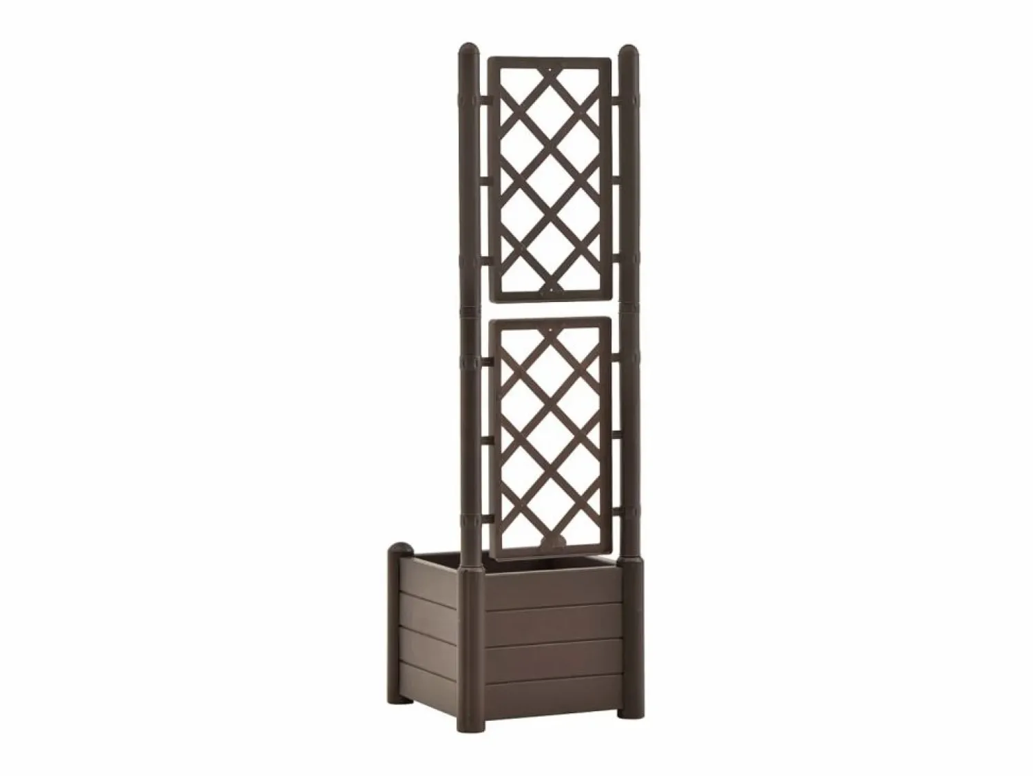 Discount Jardinera con enrejado PP moca 43x43x142 cm Jardinera