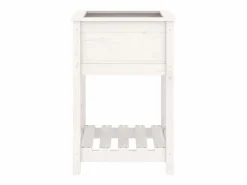 Clicnbuy Jardinera con estante madera maciza de pino 54x54x81 cm Blanco