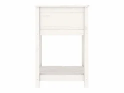 Clicnbuy Jardinera con estante madera maciza de pino 54x54x81 cm Blanco