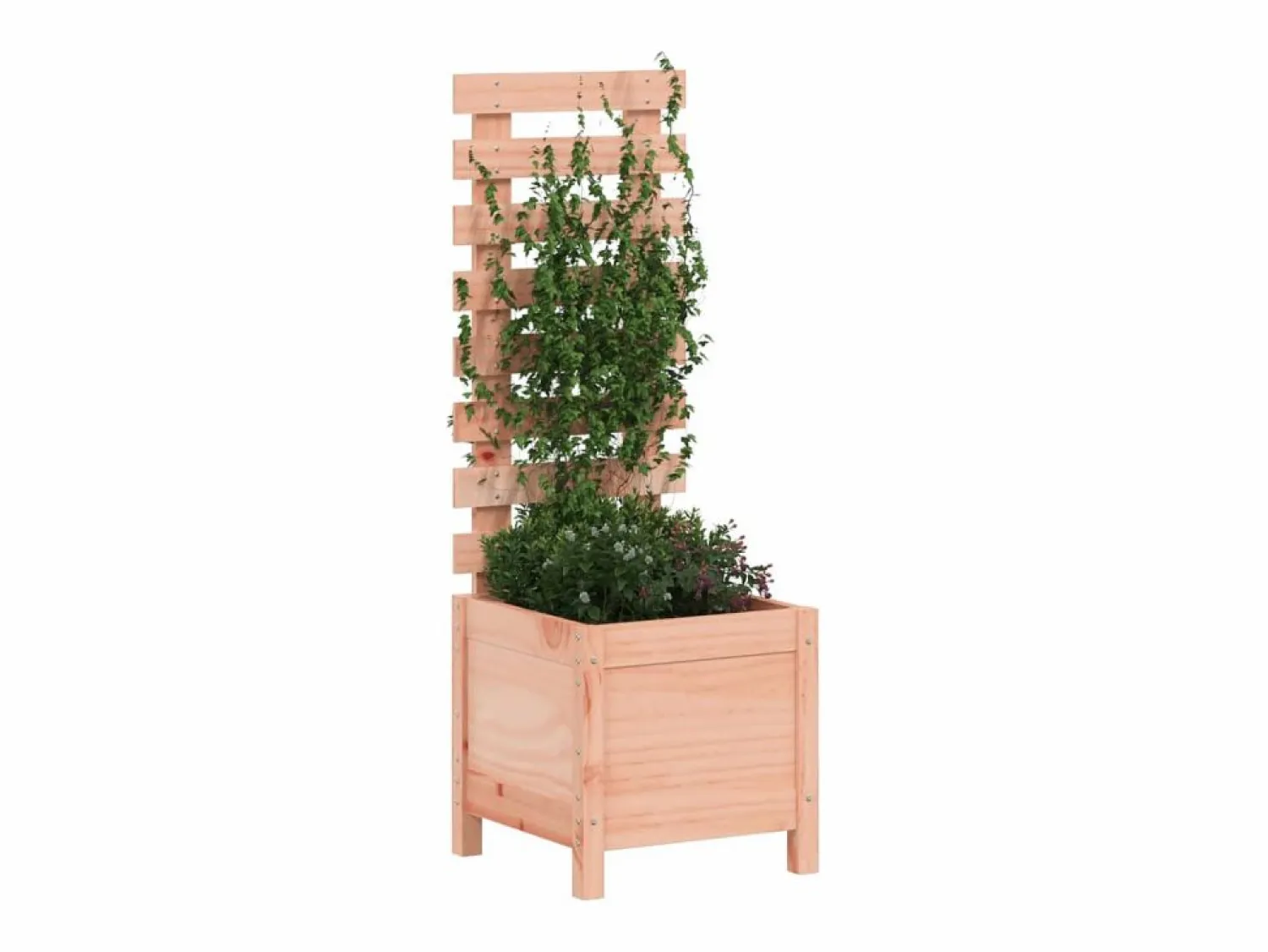 Best Clicnbuy Jardinera con estantería madera maciza Douglas 39x39,5x114 cm Marru00f3n