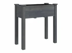 Clicnbuy Jardinera con forro interior madera abeto 71x37x76 cm Gris