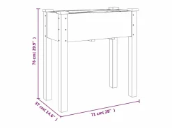 Clicnbuy Jardinera con forro interior madera abeto 71x37x76 cm Gris
