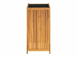 Best Clicnbuy Jardinera con forro madera maciza de acacia 50x50x100 cm Marru00f3n