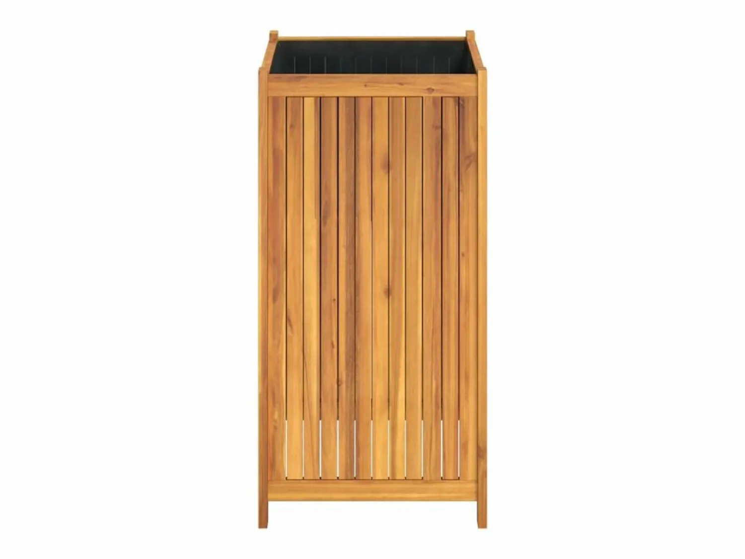 Best Clicnbuy Jardinera con forro madera maciza de acacia 50x50x100 cm Marru00f3n