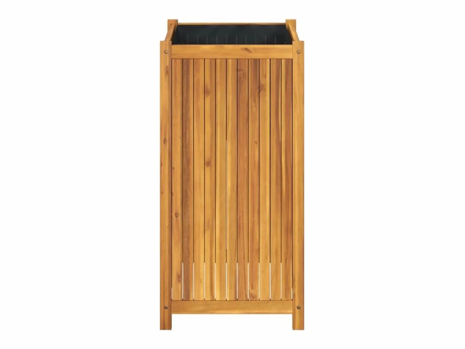 Best Clicnbuy Jardinera con forro madera maciza de acacia 50x50x100 cm Marru00f3n