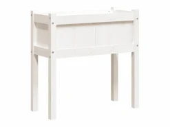 New Clicnbuy Jardinera con patas madera maciza de pino 70x31x70 cm Blanco