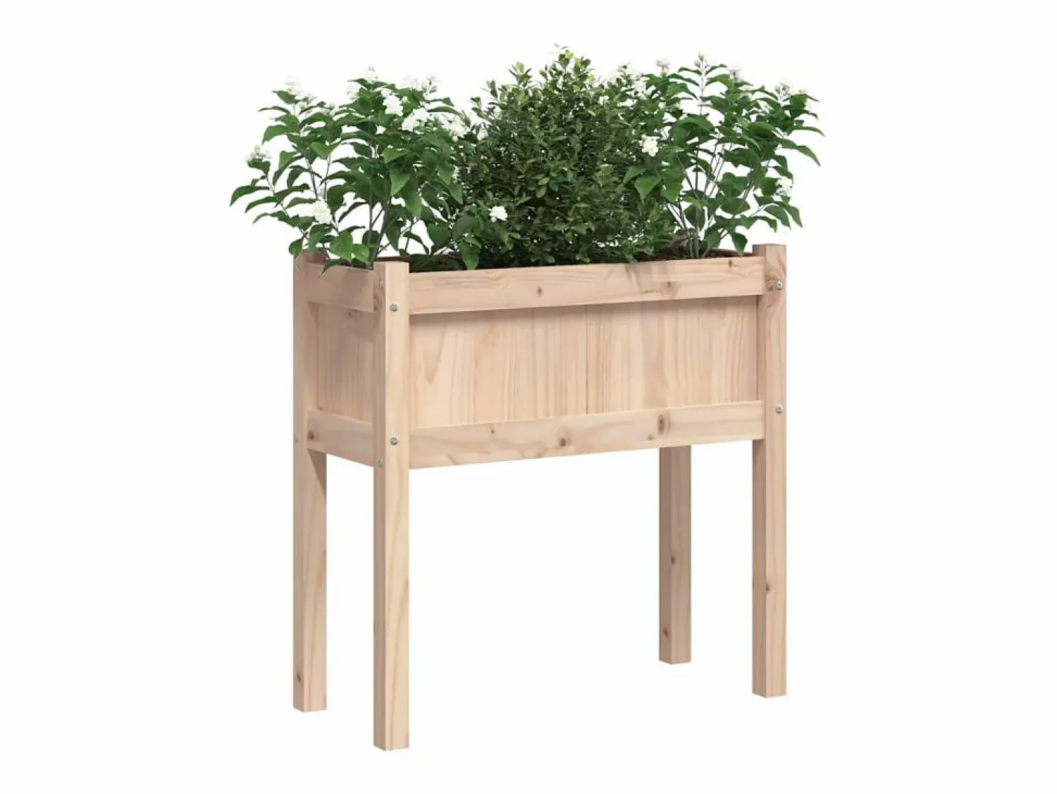Best Jardinera con patas madera maciza de pino 70x31x70 cm Jardinera
