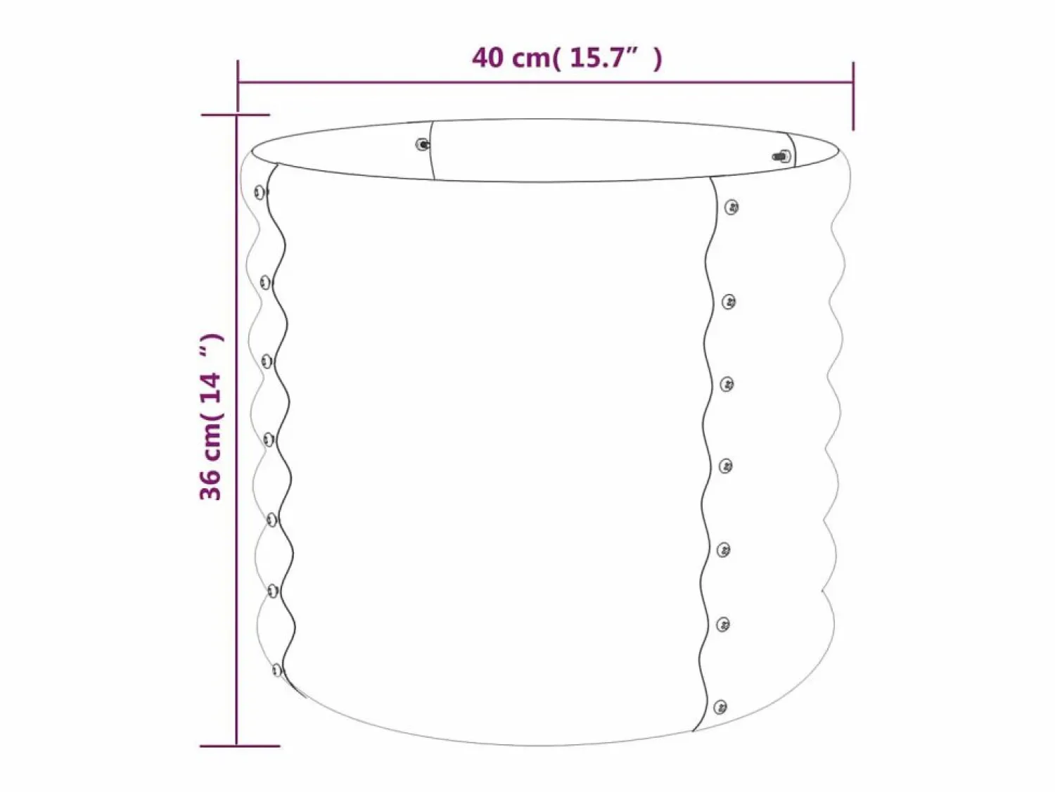 Clicnbuy Jardinera de acero con recubrimiento en polvo 40x40x36 cm