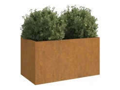 Clicnbuy Jardinera de acero corten 62x40x39 cm