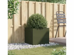 Online Clicnbuy Jardinera de acero laminado en frío oliva 49x47x46 cm Verde