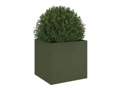 Online Clicnbuy Jardinera de acero laminado en frío oliva 49x47x46 cm Verde