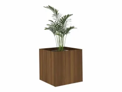 Jardinera de madera contrachapada marrón roble 40x40x40 cm Jardinera