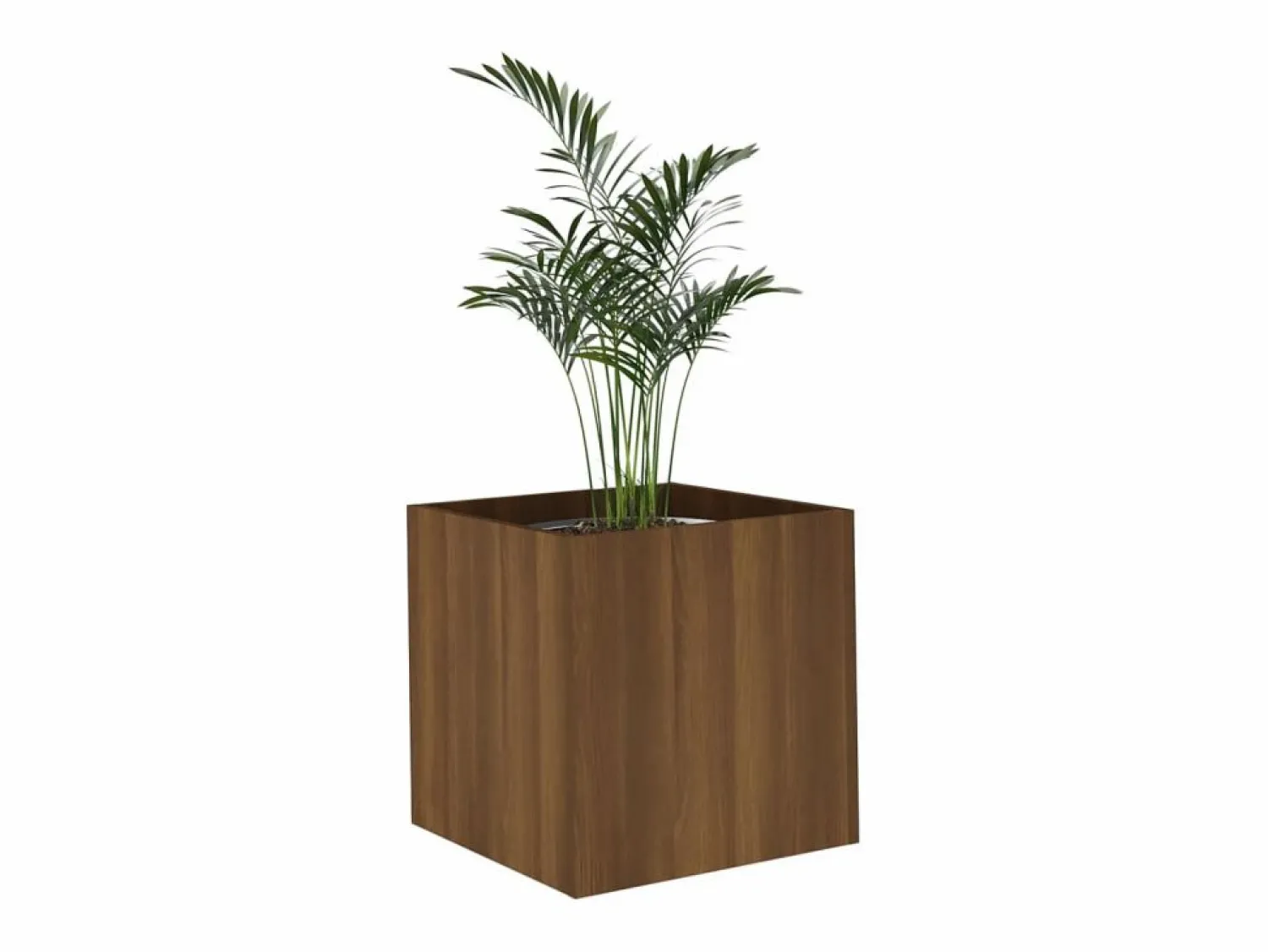Jardinera de madera contrachapada marrón roble 40x40x40 cm Jardinera