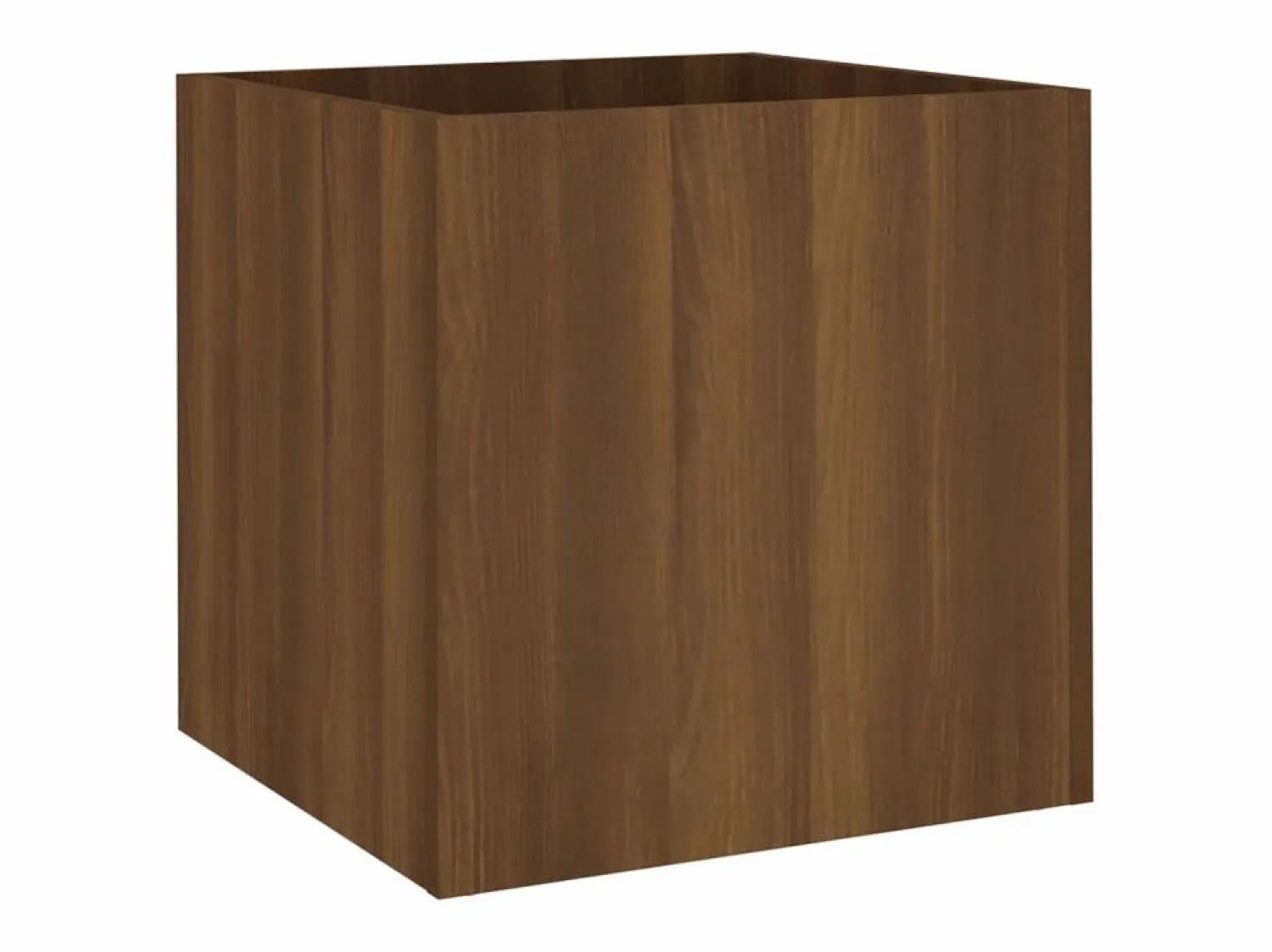 Jardinera de madera contrachapada marrón roble 40x40x40 cm Jardinera