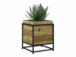New Jardinera de madera de pino impregnada 40x40x50 cm Jardinera
