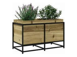 Jardinera de madera de pino impregnada 80x40x50 cm Jardinera