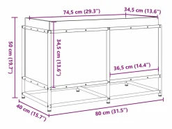 Jardinera de madera de pino impregnada 80x40x50 cm Jardinera