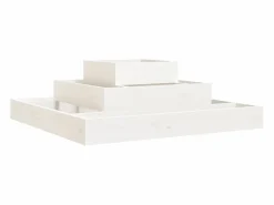 Clearance Jardinera de madera maciza de pino 80x80x27 cm Jardinera