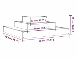 Clearance Jardinera de madera maciza de pino 80x80x27 cm Jardinera