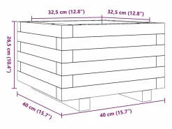 Clicnbuy Jardinera de madera maciza de pino 40x40x26,5 cm