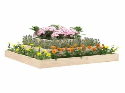 Clicnbuy Jardinera de madera maciza de pino 110x110x27 cm