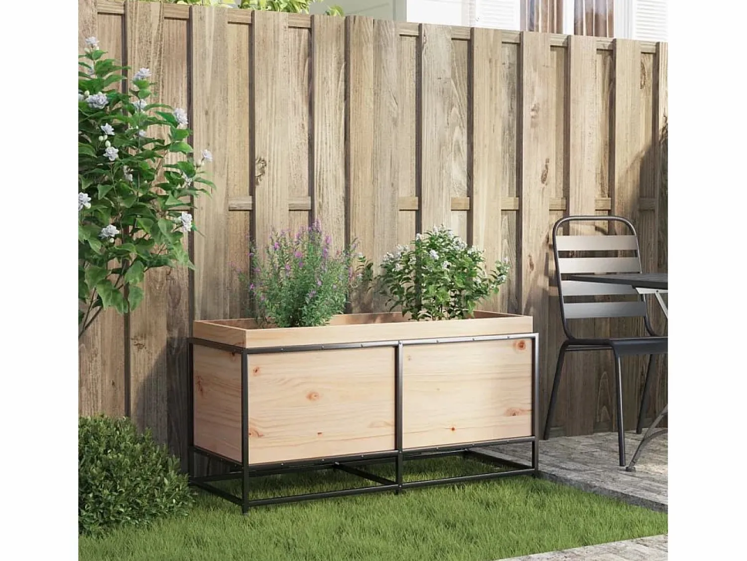 Clearance Clicnbuy Jardinera de madera maciza de pino 100x40x50 cm Marru00f3n