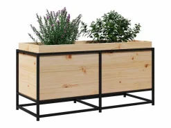Clearance Clicnbuy Jardinera de madera maciza de pino 100x40x50 cm Marru00f3n