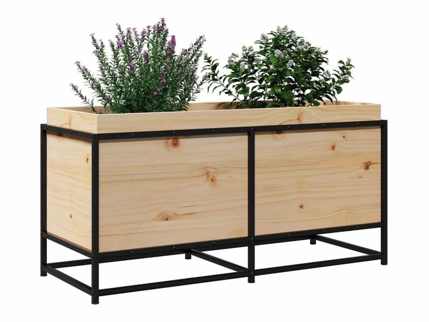 Clearance Clicnbuy Jardinera de madera maciza de pino 100x40x50 cm Marru00f3n