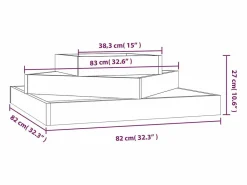 Clicnbuy Jardinera de madera maciza de pino 83x83x27 cm