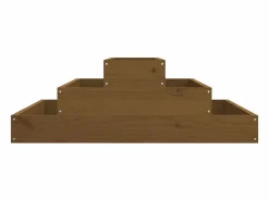 Clicnbuy Jardinera de madera maciza de pino marrón miel 80x80x27 cm