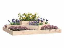Clicnbuy Jardinera de madera maciza de pino 112x112x27 cm