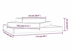 Clicnbuy Jardinera de madera maciza de pino 112x112x27 cm