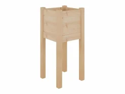 Hot Jardinera de madera maciza de pino 31x31x70 cm Jardinera
