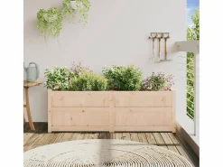 Outlet Jardinera de madera maciza de pino 150x50x50 cm Jardinera
