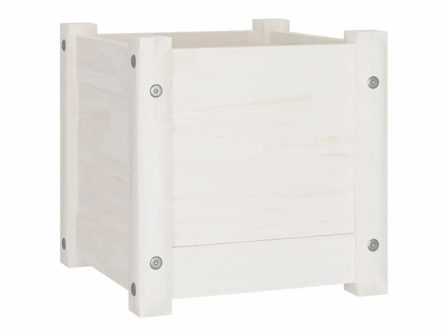 Clearance Clicnbuy Jardinera de madera maciza de pino 31x31x31 cm Blanco
