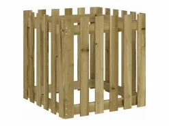 Clicnbuy Jardinera diseño de valla madera de pino impregnada 60x60x60 cm Marru00f3n