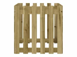 Clicnbuy Jardinera diseño de valla madera de pino impregnada 60x60x60 cm Marru00f3n