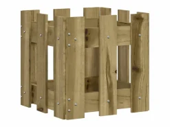 Discount Clicnbuy Jardinera diseño de valla madera de pino impregnada 30x30x30 cm Marru00f3n