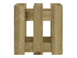 Discount Clicnbuy Jardinera diseño de valla madera de pino impregnada 30x30x30 cm Marru00f3n