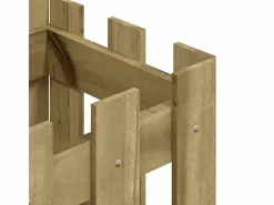 Discount Clicnbuy Jardinera diseño de valla madera de pino impregnada 30x30x30 cm Marru00f3n