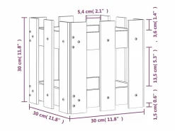 Discount Clicnbuy Jardinera diseño de valla madera de pino impregnada 30x30x30 cm Marru00f3n