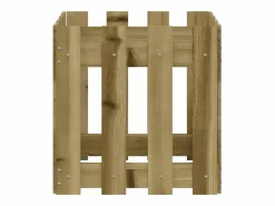 Discount Jardinera diseño de valla madera de pino impregnada 40x40x40 cm Jardinera