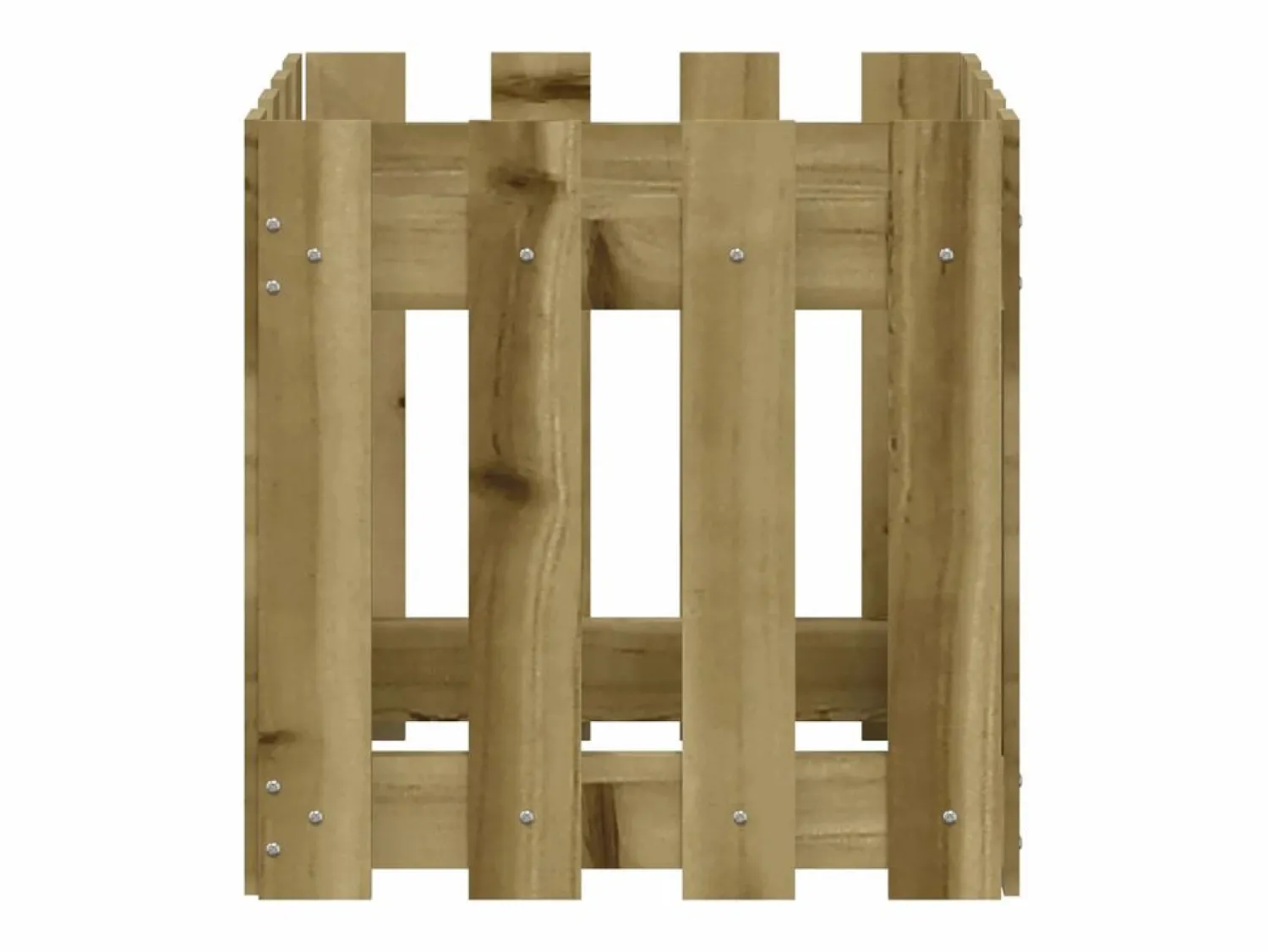 Discount Jardinera diseño de valla madera de pino impregnada 40x40x40 cm Jardinera