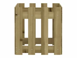 Discount Jardinera diseño de valla madera de pino impregnada 40x40x40 cm Jardinera