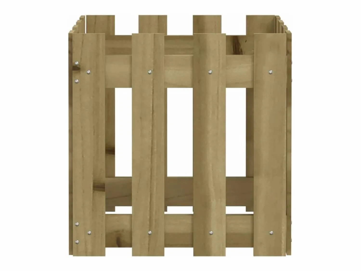 Discount Jardinera diseño de valla madera de pino impregnada 40x40x40 cm Jardinera