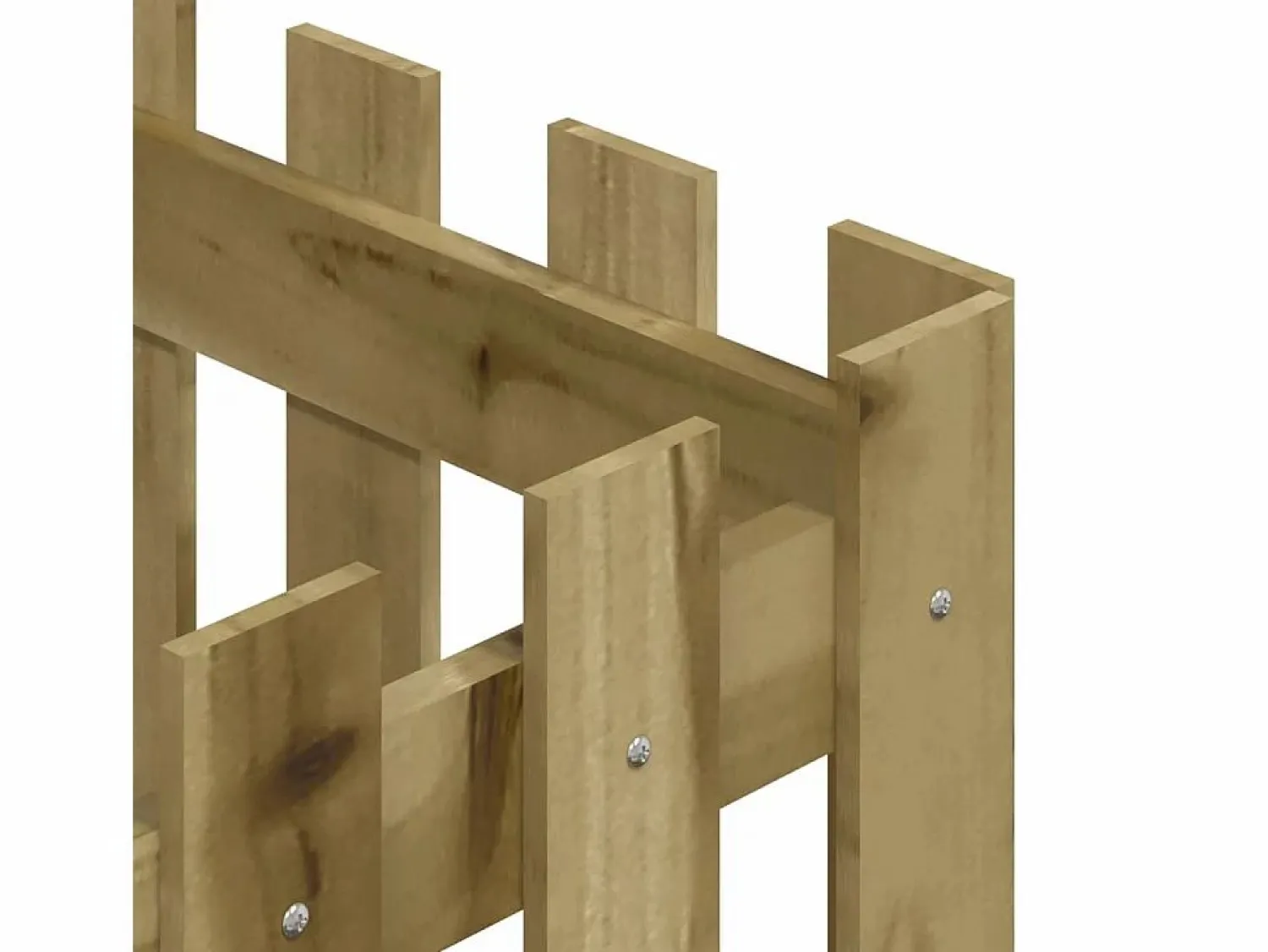 Discount Jardinera diseño de valla madera de pino impregnada 40x40x40 cm Jardinera
