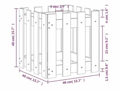 Discount Jardinera diseño de valla madera de pino impregnada 40x40x40 cm Jardinera