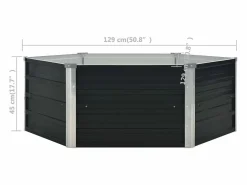 Clicnbuy Jardinera elevada acero galvanizado 129x129x45cm